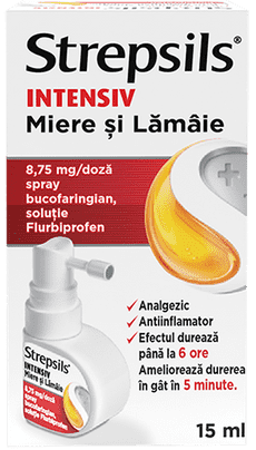 Strepsils Intensiv Miere și Lămâie spray bucofaringian