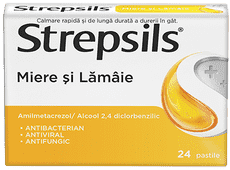 Strepsils Miere și Lămâie, pastile