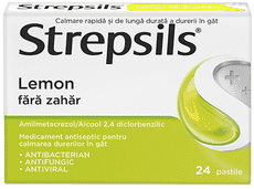 Strepsils Lemon fǎrǎ zahǎr, pastile